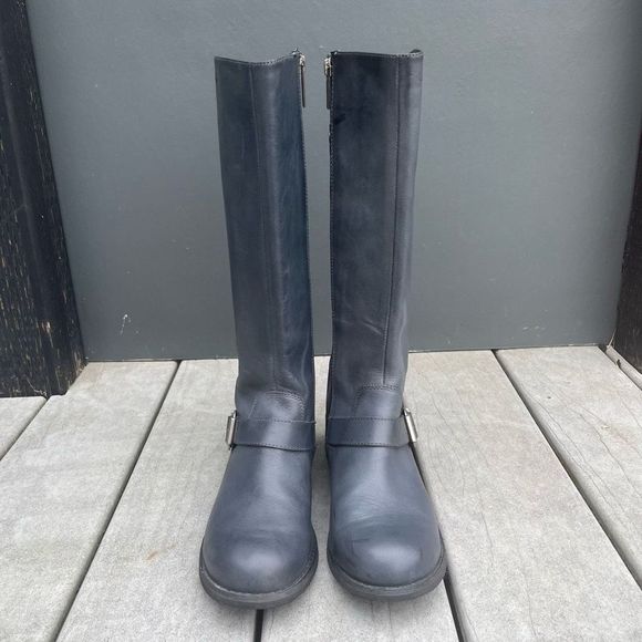 Harley Davidson Motorcycle Riding Boots Grey Tall Logo Women's US 7 - Picture 2 of 12